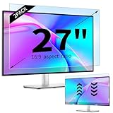 IPROKKO【2枚パック】27インチブルーライト防止モニタースクリーンプロテクター、16:9ワイドスクリーン用、取り外し可能なアンチグレアブルーライトブロックスクリーンフィルター、LED PC紫外線防止目保護フィルターフィルム。