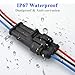 HYAT 14AWG 3 Pin Plug Waterproof Connector, Male and Female Way Auto Electrical Wire Connectors Harness Suitable for Car, Truck, Boat, Motorcycle, Trike, Caravan, Marine,high Conductivity- 3 Pack