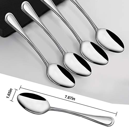 Dinner Spoon Set, Elegant Life 16-piece tablespoons, Premium Food Grade 18/10 Stainless Steel Spoons, Stainless Steel Dinner Spoons, Mirror Finish & Dishwasher Safe, 8.2inch - Thumbnail 5