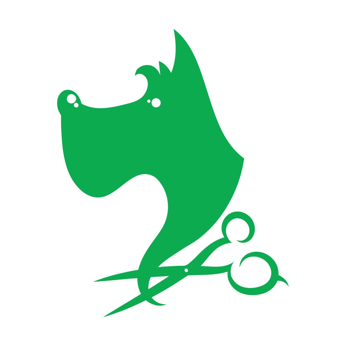 Lettering Stickers Pet Dog Puppy Scissors Grooming Salon 54x67.2cm Art Mural Painting Large Green