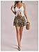 Floerns Women's Y2k Cheetah Print Skirts Tiered Layered Leopard Cute Mini Skirts Brown Medium