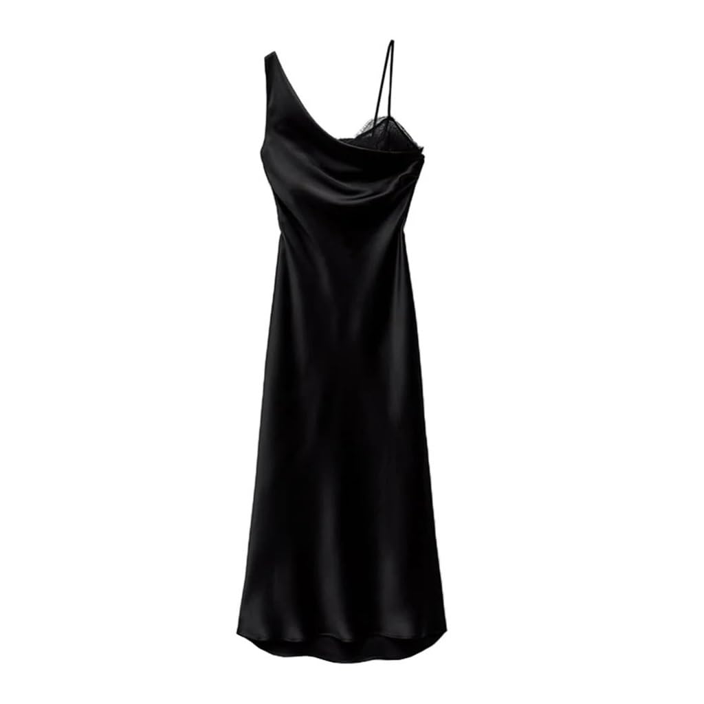 Robe asymétrique en satin pour une soirée chic ou un cocktail de gala