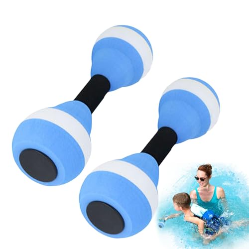 Mancuernas de agua genéricas: 2 mancuernas de agua ergonómicas, mancuernas de piscina Aquagym, mancuernas de fitness acuático, equipo de entrenamiento aeróbico para pérdida de peso Aquagym