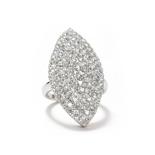 XUN Zhe Sparkly Oval Rhinestone Ring For Women Adjustable Cocktail Statement Ring Pave Cubic...