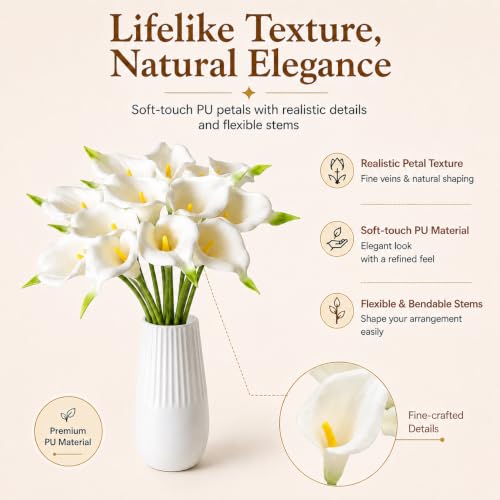 Image of Mandy's 12pcs White Calla Lily Artificial Flowers