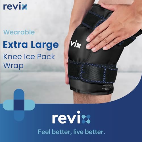 Image of REVIX XL Ice Pack for Knee Replacement Recovery, Ice Wrap with Cold Compression for Discomfort and Fatigue, Gel Cold Pack Wrap Around Entire Knee, Promoting Flexibility and Mobility