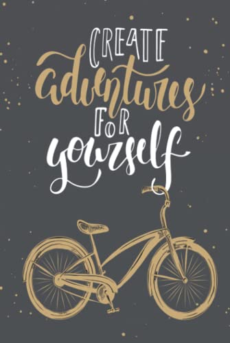 Create Adventures for Yourself: Gift for Cyclist | A Lined Book with Cycling Related Silhouettes for Writing Notes | Replacement for Traditional Greeting Cards image 2