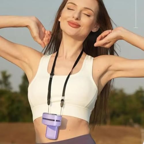Image of STARQ Mini Handheld Rechargeable Fan Compact & Powerful Cooling Fan for Travel, Office, Outdoor Use (Ice-Cooling-Fan-N106 Purple)