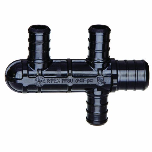 Watts WPPM-12-M3BB Poly Alloy PEX 3-Port Closed End Manifold with 3/4-Inch Inlet x 1/2-Inch Side Ports Low-Lead