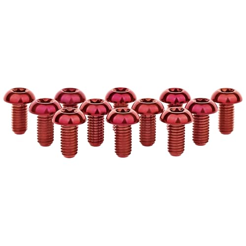 Image of 12Pcs Ti Titanium Bolts Torx M5x10 Bicycle Bike Disc Brake Cycle Rotor Screws Gr5 (Burgundy)