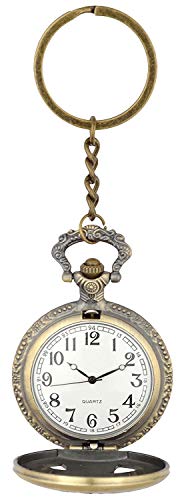Image of Pocket Watch Metal Keychain Retro Vintage for Gifting With Key Ring Anti-Rust