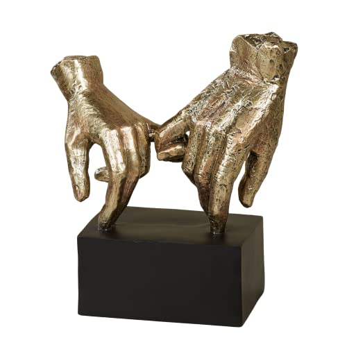 Estatua de manos en gesto duradero Oro y bronce