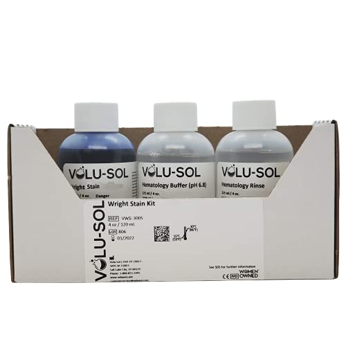 Wright Stain Pack (Wright Stain, Buffer, Rinse) (4 oz. / 125 mL) by Volu-Sol