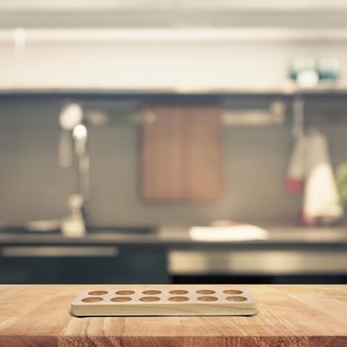 Soporte de huevos para almacenar en nevera con base de madera y diseño protector 5
