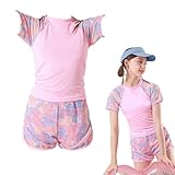 IKOPFLN Mädchen Badeanzug UV-Schutz 2-Teiliges Set Schwimmanzug für Mädchen Unisex Kinder Uv-Schutz Bade-Set