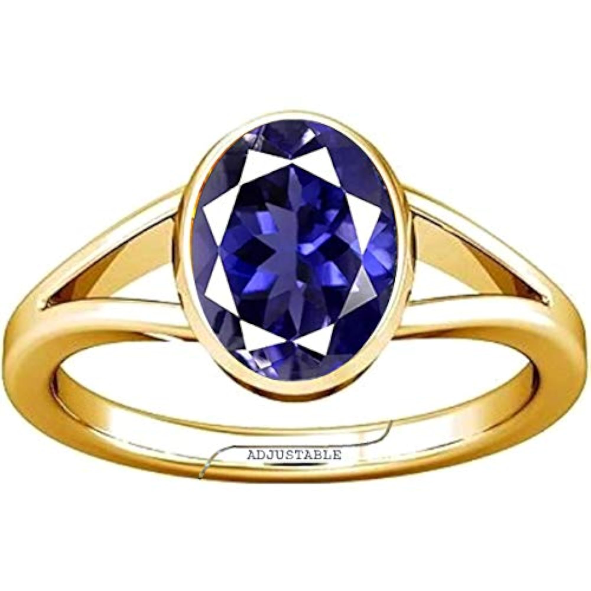 Iolite Neeli Gemstone Adjustable Ring, Unisex