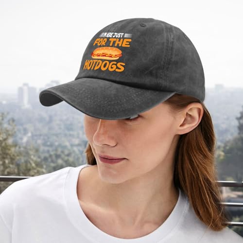 Image of I'm JUST HERE for The Hotdogs Hats for Men Baseball Caps Trendy Washed Workout Hats Light Weight