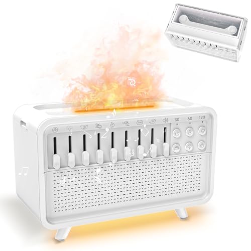 ホワイトノイズマシン 最大256種癒し音 8種類の音量個別調整・8種類のサウンド自由組み合わせ アロマディフューザー 加湿器 フレームを模擬する機能 ナイトライト 騒音対策 快眠グッズ 不眠対策 安眠グッズ 赤ちゃん 泣き止め 寝かしつけ 計時機能 プレゼントデスク 寝室 オフィス ベッドルームに最適