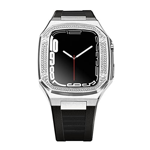 Kit modification Apple Watch contre les rayures avec boîtier acier diamanté chic