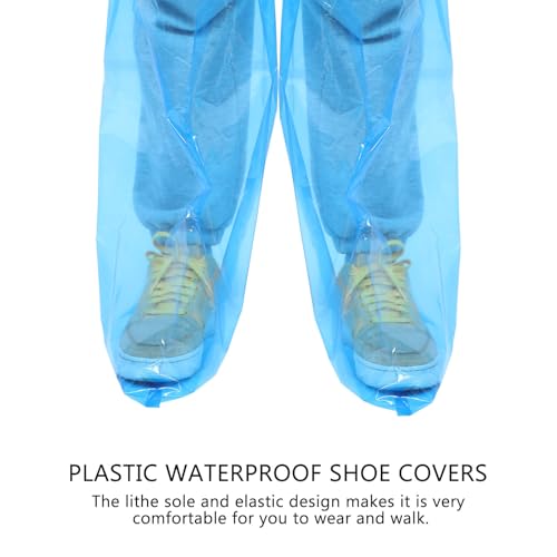 50 cubiertas desechables impermeables para zapatos de tubo alto de 70 cm, 50 piezas, plásticos gruesos para protección al aire libre miniatura 3