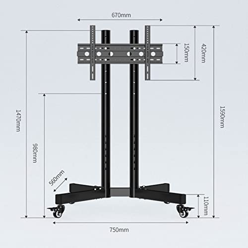 Soporte móvil para TV de 32 a 65 pulgadas con ruedas miniatura 2