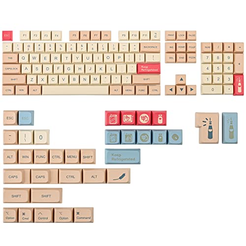 Image of Guffercty kred XDA Profile Yellow Keycaps 60 Percent Dye-sub PBT Keyboard Caps with ISO Keys for 60% 65% 75% 96% Mechanical Keyboard (Soy Milk)
