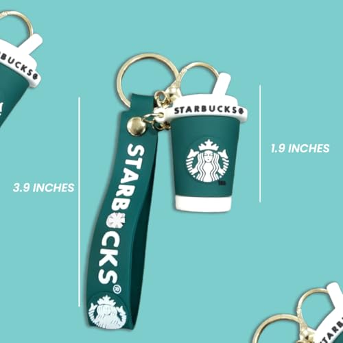 Image of Wanna Party Coffee Cup Keychain Bag Charm - Barista Style Coffee Lover Key Ring with Cute Latte Design for Backpack and Purse Accessories
