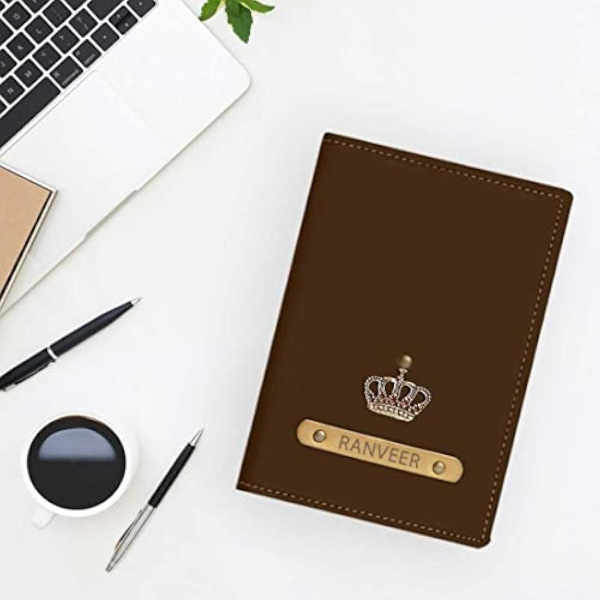 Personalized Travel Wallet with Charm Passport Cover Vegan Leather, King