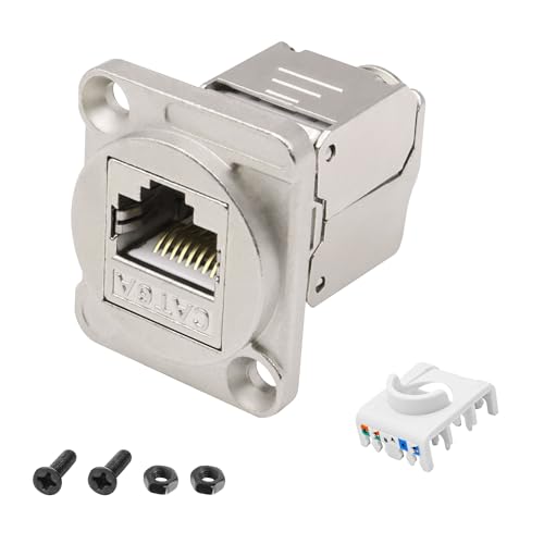Adaptateur RJ45 Cat6A blindé 10 Gbit/s pour panneau de brassage fiable
