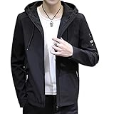 [EASTEMPO] ジャケット メンズ 秋 カジュアル ビジネス 防風 おしゃれ 無地 軽量 おおきいサイズ (JP, アルファベット, M, ブラック(裏起毛))