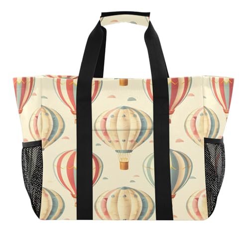 YETTASBIN Hot Air Balloon Large Foldable Travel Tote Bag, Lightweight Waterproof Swim Pool Bag with Handles & Pocket for Beach Outdoor, Reusable Grocery Bag for Kitchen, Shopping2