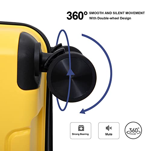 Travelhouse Luggage Sets 3 Piece PP Suitcase Set Hardside Spinner Wheel Luggage Clearance Lightweight TSA Lock for Travel, Business(20/24/28)(Yellow) 5