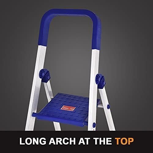 Image of 6 Step Foldable Aluminium Step Ladder Railing for Household, Lightweight and Anti-Slip Multipurpose - Anti-Slip, Heavy-Duty Design for Indoor & Outdoor Use.