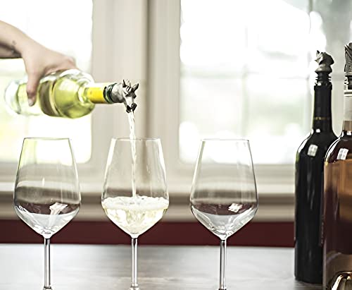 Txoko Stainless Steel Wine Pourer, Aerator And Decanter - Premium Pour Spout For Red, White And Rose Wine, Liquor And Olive Oil! (Multiple Styles) #TOP2
