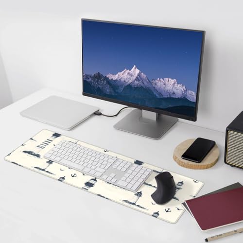 Tapis de bureau pour clavier PC style ancre marine rétro - 6