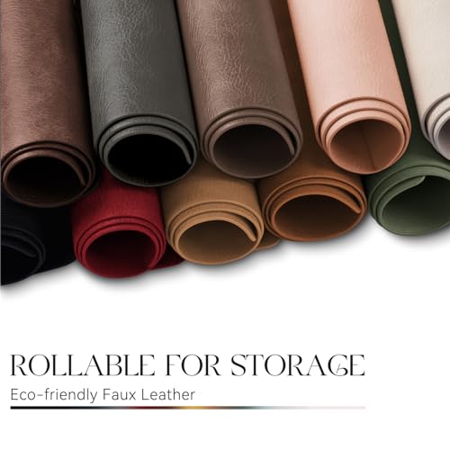 MOSAYT Vinyl Placemats Set of 6-12 X 17 Inch - Faux Leather 100% Waterproof Oil-Proof Wipeable PU Place Mats, Heat Resistant Reversible Table Mats for Kitchen, Dining, Outdoor (Dark Grey)