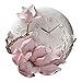 xiangfushe Wanduhr Home Textile Kreative Geprägte Resin Orchid Molding Wanduhr Mute Wanduhr for Schlafzimmer, Wohnzimmer, Büro Wanduhr Dekor (Color : Pink)