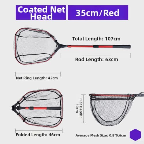 Red de aterrizaje plegable de 30 cm con malla de silicona negra 4