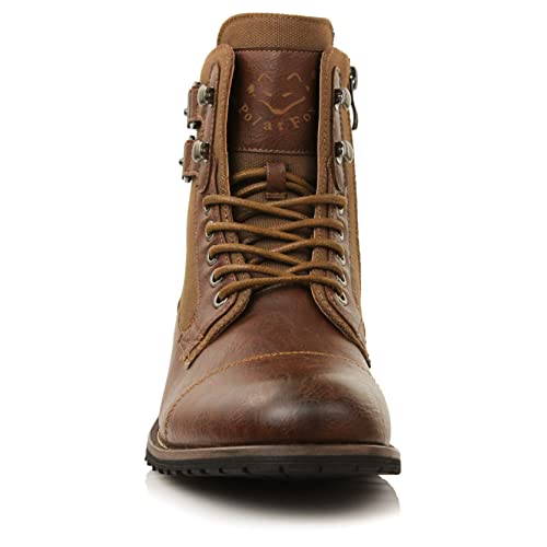 Image of Polar Fox Men's Casual Cap-Toe Ankle Boot Collection | Lace-Up Work, Combat, and Chukka Styles