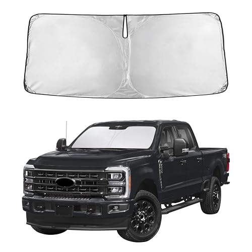 Image of Autovir Windshield Sun Shade Fit for 2017-2024 2025 2026 Ford F250 Sunshade, Front Car Window Shades Sun Visor, Blocks UV Rays & Heat, Car Accessories