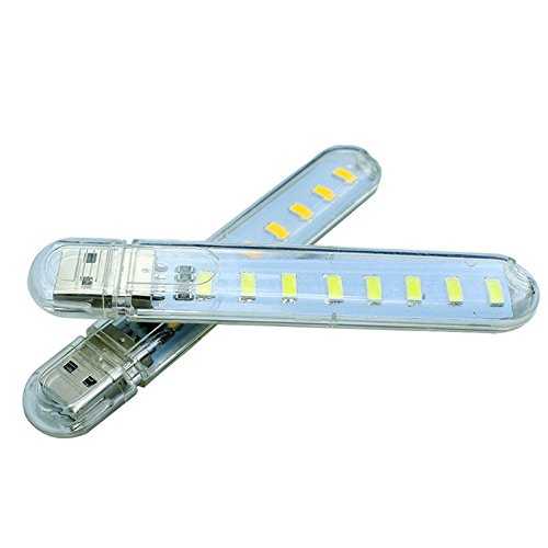 8x Lampes LED USB Rhitchy - Veilleuse Portable, Lumière PC, Lampe De Poche | Blanc, Mini Et Tactile
