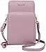 Produktbild Handy Umhängetasche Damen, Leder Handytasche zum Umhängen Brieftasche Crossbody Geldbörse Klein mit Kartenfächer, Verstellbar Schultergurt für Handy unter 7 Zoll lila