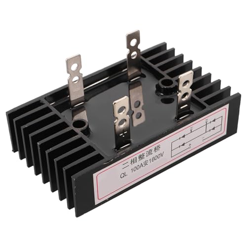 Hohopeti Puente Rectificador de Diodos 100a con Disipador de Calor Módulo Rectificador de Silicio 1600v para Generador Industrial para Turbina Eólica y Alternador