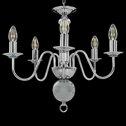 Lustre Argenté Chic et Plafonnier Suspendu Luminaire Haute Finition - 4