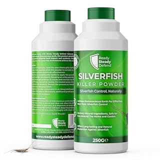Silverfish Killer Powder 250G - Diatomaceous Earth for Effective Pest Control Products, Eliminate Silverfish with Natural, Non-Toxic Bug Killer, Ideal for Home Use and Silverfish Traps, Easy to Apply