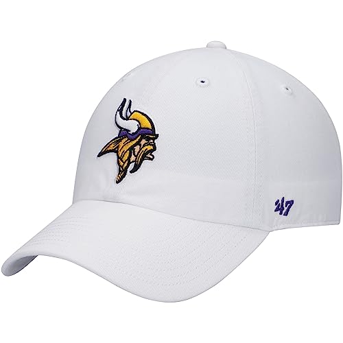 '47 Men's White Minnesota Vikings Logo Clean Up Adjustable Hat