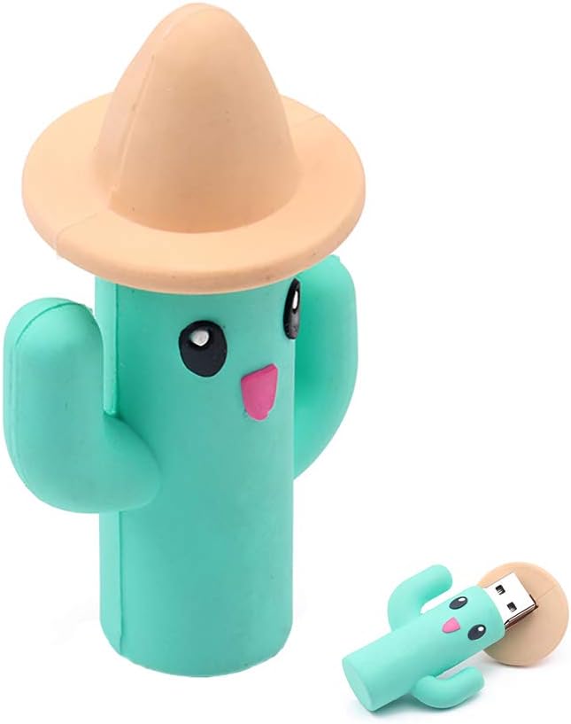 WDOIT 1 Pc 2 GB / 4 GB / 8 GB / 16 GB / 32 GB / 64 GB Creative U Disk 2.0 USB Mini Cute Cactus-Shape Flash Drive Pen Drive Data Storage Memory Stick, 64GB