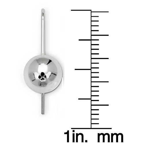 Sterling Silver 10mm Polished Solid Ball Frenchwire Drop Earrings - Made in Italy - Solid Ball Dangling Earrings for Women - Statement Jewelry - Minimalist Fashion2