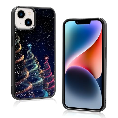 Coque iPhone 14 cadeau de Noël idéal au motif de ciel étoilé d'hiver coloré