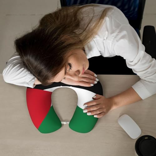 Almohada de viaje de espuma viscoelástica negra miniatura 7